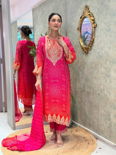 Designer Pink Crepe Embroidery Straight Salwar Suit